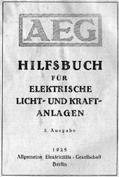 book AEG Hilfsbuch für elektrische Licht- und Kraftanlagen