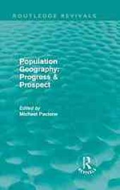 book Population geography progress and prospect