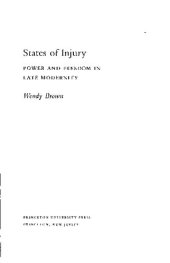 book States of Injury: power and freedom in late modernity