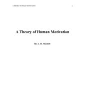 book A Theory of Human Motivation