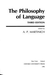 book The philosophy of language