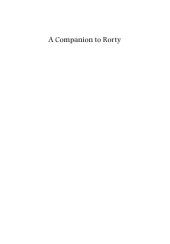 book A Companion To Rorty