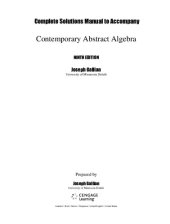 book Complete Solutions Manual to Accompany Contemporary Abstract Algebra