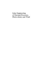 book Solar Engineering Of Thermal Processes: Photovoltaics And Wind