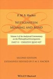 book Wittgenstein: Meaning and Mind