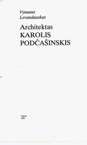 book Architektas Karolis Podčašinskis