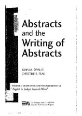 book Abstracts and the writing of abstracts