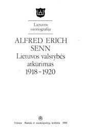 book Lietuvos valstybės atkūrimas 1918-1920