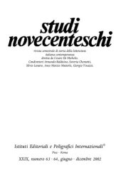 book Studi novecenteschi. Rivista semetrale di storia della letteratura italiana contemporanea. XXIX, numero 63-64, giugno-dicembre 2002