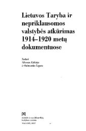 book Lietuvos Taryba ir nepriklausomos valstybės atkūrimas 1914-1920 metų dokumentuose