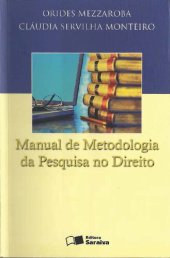 book Manual de metodologia da pesquisa no direito