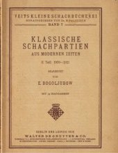 book Klassische schachpartien aus modernen Zeiten. II. Teil: 1920-1921