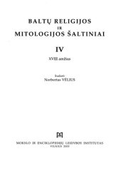 book Baltų religijos ir mitologijos šaltiniai = Sources of Baltic religion and mythology = Quellen der baltischen Religion und Mythologie. T.2: XVIII amžius