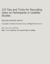 book 233 Tips and Tricks for Recruiting Users as Participants in Usability Studies