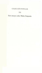 book Siete ensayos sobre Walter Benjamin