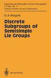 book Discrete subgroups of semisimple Lie groups