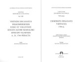 book Ukmergės dekanato vizitacija 1784 m., atlikta Vilniaus vyskupo Ignoto Jokūbo Masalskio parėdymu = Visitatio decanatus Wiłkomieriensis iussu et voluntate Ignatii Jacobi Massalski episcopi Vilnensis A.D. 1784 peracta