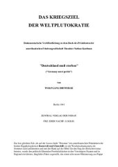 book Das Kriegsziel der Weltplutokratie: "Germany must perish - Deutschland muss sterben"