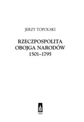 book Rzeczpospolita Obojga Narodów, 1501-1795