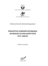 book Iš Radvilų giminės istorijos: Dubingių kunigaikštystė 1547-1808 m.