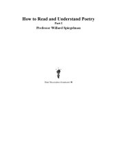 book How to read and understand poetry. Part 1 of 2