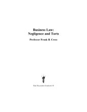 book Business law : negligence and torts