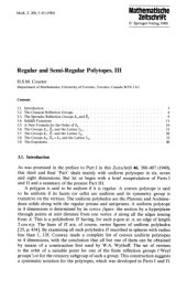 book Regular and semi-regular polytopes