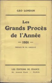 book Les grands procès de l'année  1931