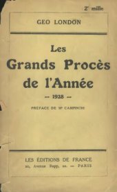 book Les grands procès de l'année  1928