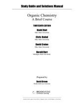 book Study Guide and Solutions Manual, Intl. Edition for Hart/Hadad/Craine/Hart's Organic Chemistry: a Brief Course, International Edition, 13th