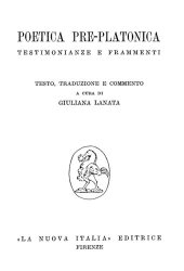 book Poetica pre-platonica. Testimonianze e frammenti