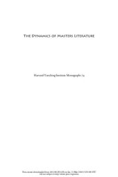 book The Dynamics of Masters Literature: Early Chinese Thought from Confucius to Han Feizi