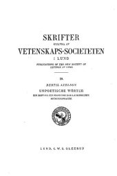 book Unpoetische Wörter : ein Beitrag zur Kenntnis der lateinischen Dichtersprache