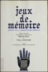 book Jeux de mémoire : aspects de la mnémotechnie médiévale