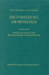 book Die Forschung am Menschen Teil 3: Psychologische und philosophische Anthropologie