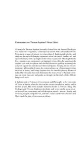 book Commentary on Thomas Aquinas’s Virtue Ethics