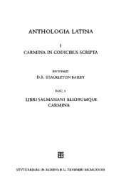 book Anthologia Latina 1: Carmina in codicibus scripta. Fasc.1. Libri Salmasiani aliorumque carmina