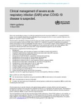 book Clinical management of severe acute respiratory infection (SARI) when COVID-19 disease is suspected: Interim guidance V1.2 (13 March 2020)