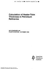 book API Std 530 (1996) Calculation Of Heater-Tube Thickness In Petroleum Refineries