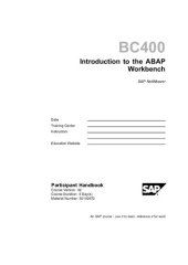 book BC400 Introduction to the ABAP Workbench