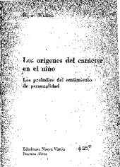 book LOS ORÍGENES DEL CARÁCTER EN EL NIÑO. LOS PRELUDIOS DEL SENTIMIENTO DE PERSONALIDAD