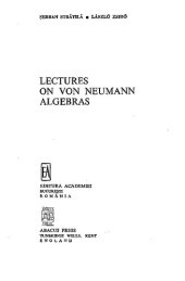 book Lectures on Von Neumann Algebras