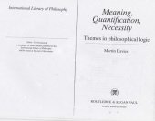 book Meaning, Quantification, Necessity: Themes in Philosophical Logic