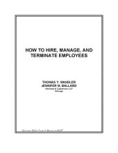 book How to Hire, Manage, and Terminate Employees