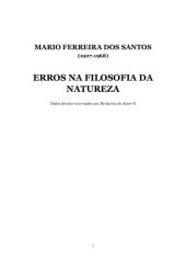 book Erros na Filosofia da Natureza