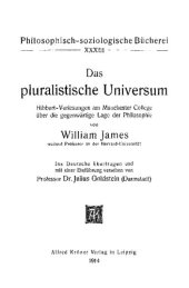 book Das pluralistische Universum