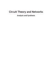 book Circuit Theory and Networks—Analysis and Synthesis (MU 2017)