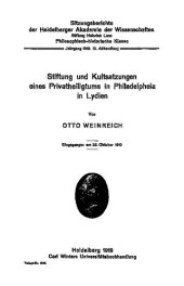 book Stiftung und Kultsatzungen eines Privatheiligtums in Philadelphia in Lydien