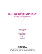 book Human Development Across the Lifespan