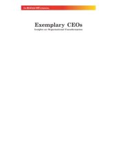 book Exemplary Ceos: Insights on Organisational Transformation